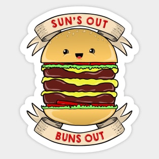 Sun's Out. Buns Out Sticker